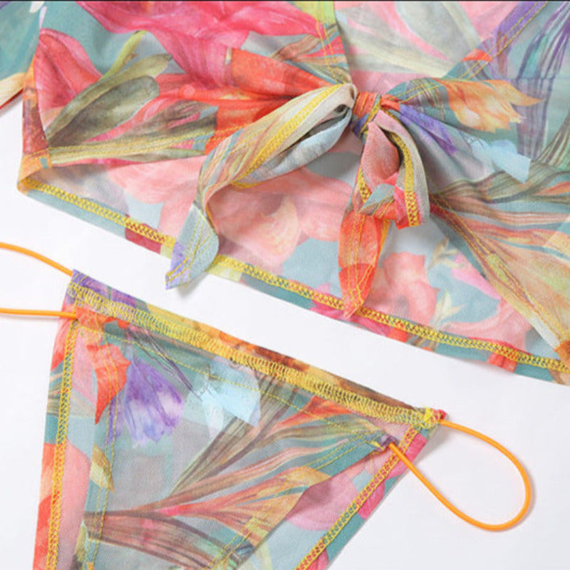3-Piece Floral Swim Skirt Set