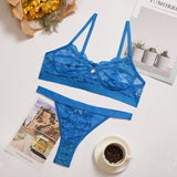 2-Piece High Waist Lingerie Set Blue