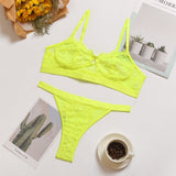 2-Piece High Waist Lingerie Set Highlighter Yellow