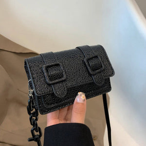 Chain Faux Leather Mini Bag