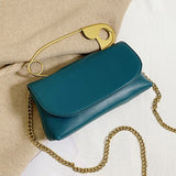 Faux Leather Clutch Crossbody Bag Blue