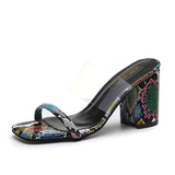 Clear Strap Block Heel Sandals