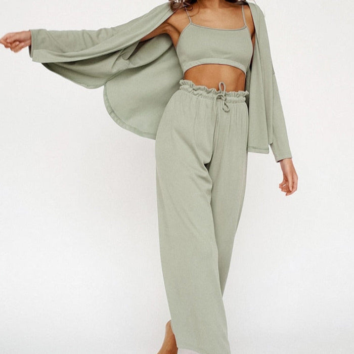 3-Piece Loungewear Set Green