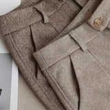 Wool High Waist Trouser Pants