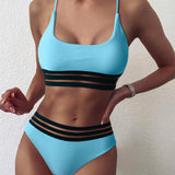 2-Piece High Waist Brazilian Bikini Sky Blue