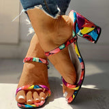 Colorful Chunky High Heel Sandals