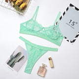 2-Piece High Waist Lingerie Set Mint Green